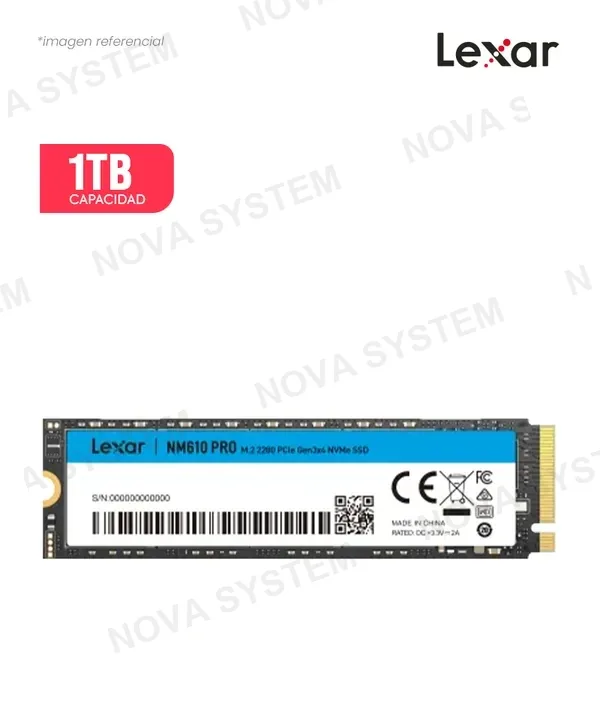 Lexar DISCO SOLIDO SSD 1TB LEXAR NM610 PRO M.2 PCIEX GEN 3 M.2 LNM610P001T-RNNNG