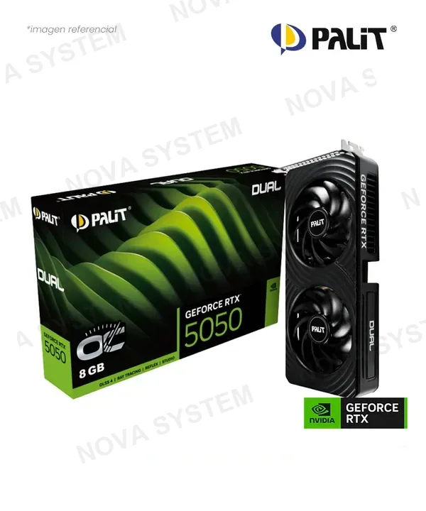 Palit VIDEO PALIT GEFORCE RTX 5050 DUAL OC 8GB GDDR6 128 BITS CUDA 2560 PCI-E 5.0 HDMI DP NE65050S19P1-GB2070D