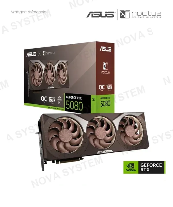 ASUS VIDEO ASUS GEFORCE RTX 5080 16GB GDDR7 NOCTUA OC EDITION CUDA 10752 256-BITS HDMI DP RTX5080-O16G-NOCTUA
