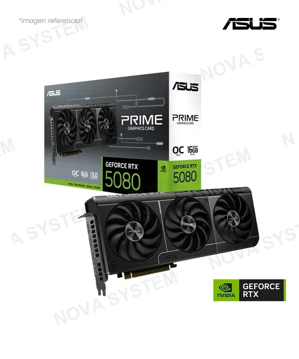 ASUS VIDEO ASUS PRIME GEFORCE RTX 5080 16GB GDDR7 OC EDITION CUDA 10752 256-BIT HDMI DP PRIME-RTX5080-O16G