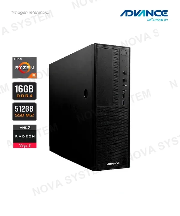 Advance PC ADVANCE VO1250 AMD RYZEN 5 5600GT 3.6GHZ AM4 TDP 65W 16GB 512GB M.2 RADEON VEGA 8 GRAPHICS TECLADO Y MOUSE