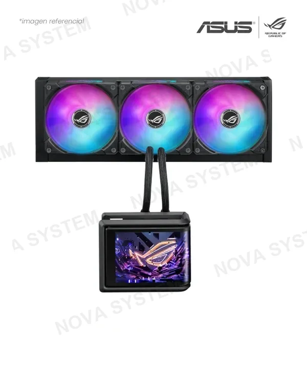 ASUS COOLER ASUS ROG RYUO IV SLC 360 ARGB ALUMINIO 3*120MM MF-12C ARGB FAN MONITOR 6.67 AMOLED AMD INTEL ROG-RYUO-IV-SLC-360-ARGB