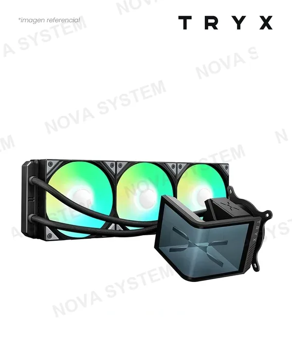 TRYX COOLER DE CPU TRYX PANORAMA SE 360 ARGB BLACK 360MM AIO ROTATABLE 6.5 AMOLED CURVED SCREEN 3D LGA AMD L-P360L-AM3M-G0K