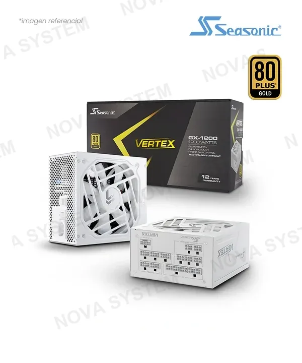 Seasonic FUENTE 1200W SEASONIC VERTEX GX WHITE ATX 3.1 80 PLUS GOLD PCIE GEN 5.1 FULL MODULAR 12122GXAFS-W
