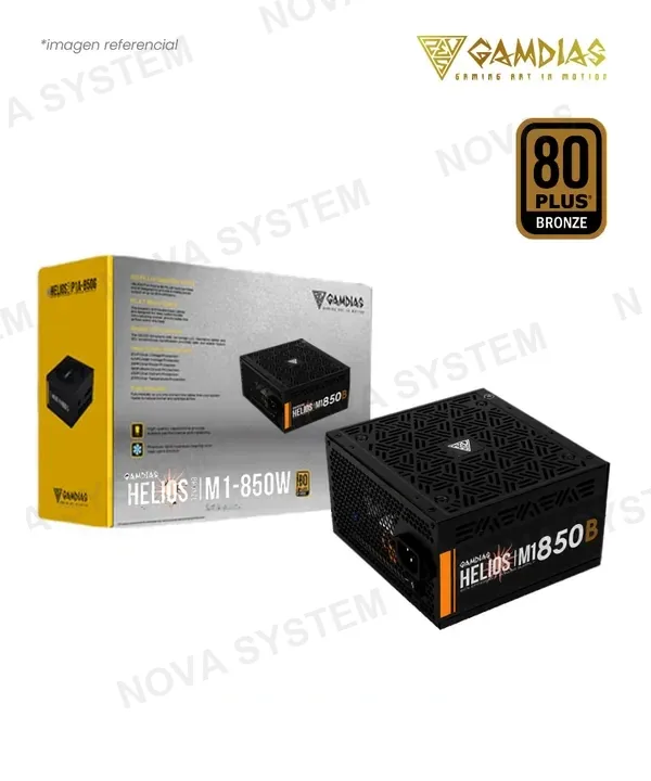 Gamdias FUENTE 850W GAMDIAS HELIOS M1-850B BLACK 80 PLUS BRONZE 6210-01900-10000-G