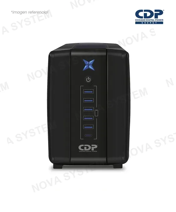 CDP UPS CDP R-UPR758I INTERACTIVO 750VA 375W 220V 8 SALIDAS AUTONOMIA 20MIN