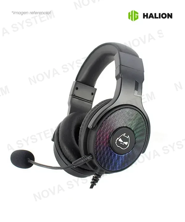 Halion HEADSET HALION HA-H904 STAR RGB BLACK/PLATA 7.1 USB