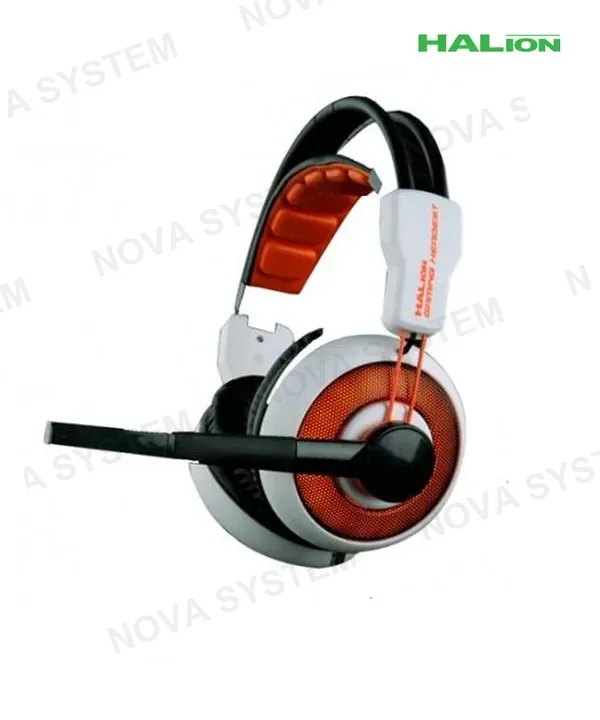 Halion MICROFONO HEADSET HALION X7 PLUS BLANCO GAMERS LED NARANJA