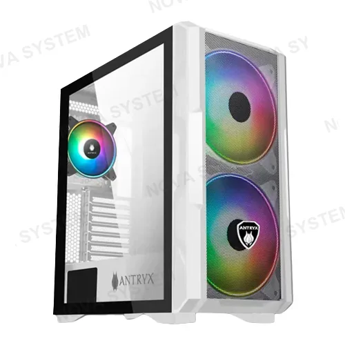 ANTRYX CASE GAMER, ANTRYX, FX CRUISER WHITE FAN X3 ATX VIDRIO & MESH SIN FUEN