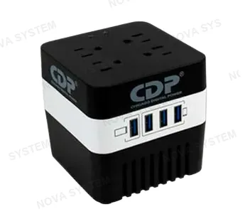 ESTABILIZADOR, CDP, RU-AVR604I 600VA/300W 4 SALIDAS / 4 USB