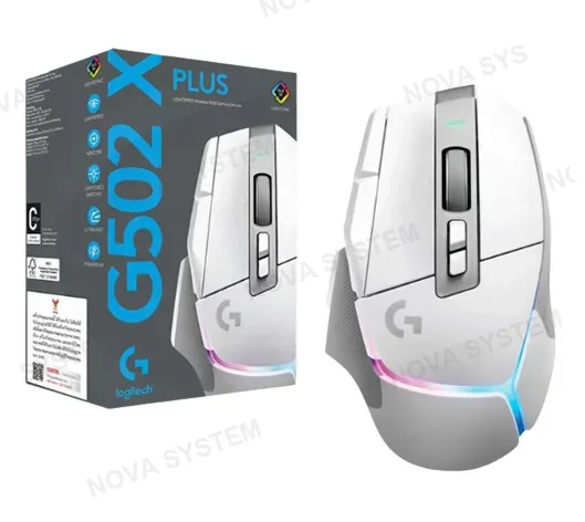 LOGITECH MOUSE GAMER, LOGITECH-G, G502 X PLUS LIGHTSPEED WIRELESS WHITE 25K DPI