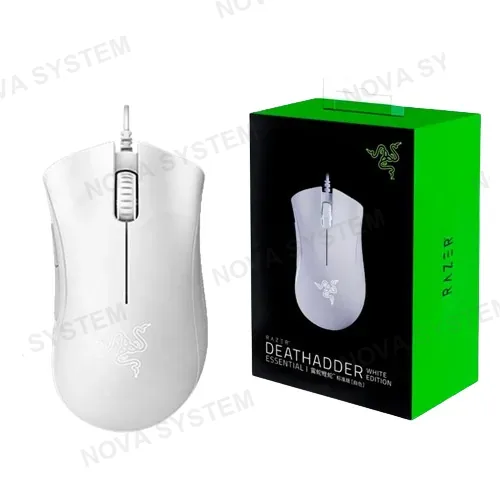 RAZER MOUSE GAMER, RAZER, DEATHADDER ESSENTIAL 6400 DPI WHITE