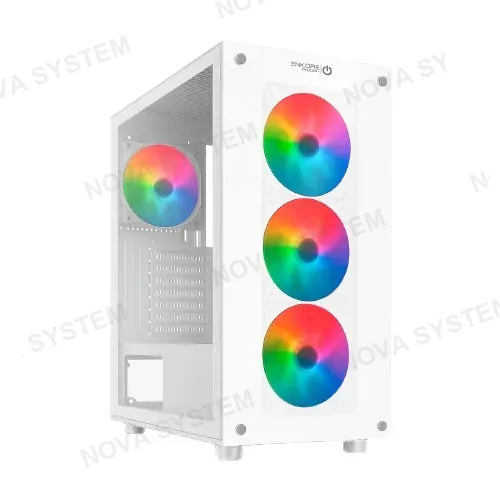 CASE GAMER, ENKORE, FALCON ENK 5000 3FAN WHITE