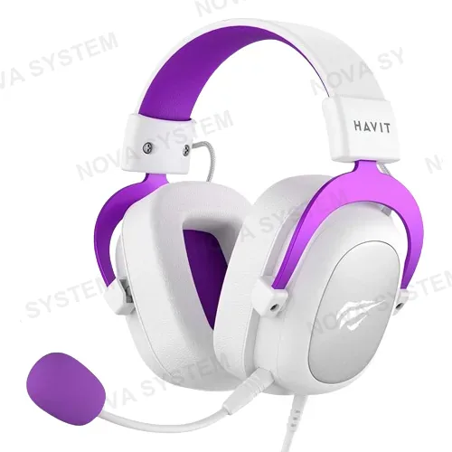 AUDIFONO,HAVIT, H2002D METAL 3.5MM BLANCO-MORADO