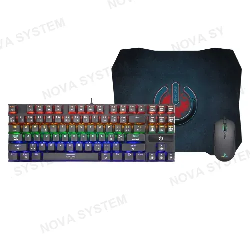KIT GAMER, FALCON ENT G2000 TECLADO + MOUSE + PAD MOUSE ENKORE