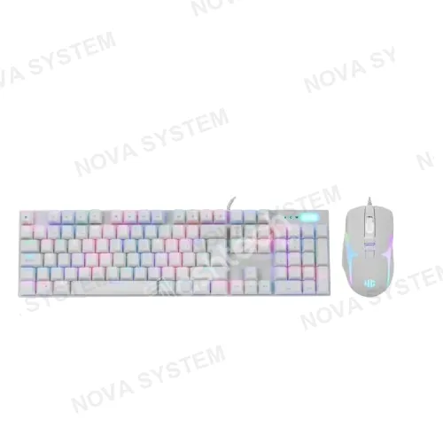 HALION KIT GAMER, HALION, TECLADO MECANICO + MOUSE GAMER DAMOND HA-863C WHITE