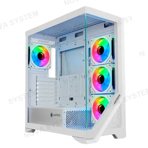 ANTRYX CASE GAMER, ANTRYX, FX 650 WHITE, ARGB FAN X4, VIDRIO