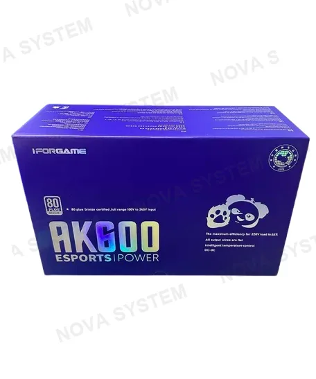 FUENTE DE PODER,IFORGAME , 600W 80+ BRONZE AK600 BLANCO APFC