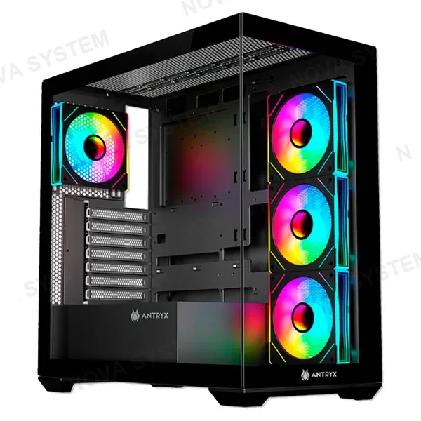 ANTRYX CASE GAMER, ANTRYX, FX 750 BLACK, ARGB FAN X4, VIDRIO