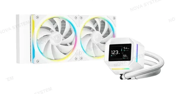 DEEPCOOL REFRIGERACION LIQUIDA, DEEP COOL, LM240 CON PANTALLA LCD ARGB WHITE