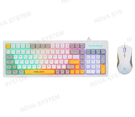 HALION KIT 2 EN 1, HALION, COBRA K425C TRICOLOR 101 TECLAS RAINBOW MOUSE RGB