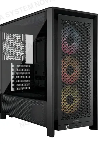 CORSAIR CASE GAMER, CORSAIR, 4000D RS ARGB BLACK SIN FANS
