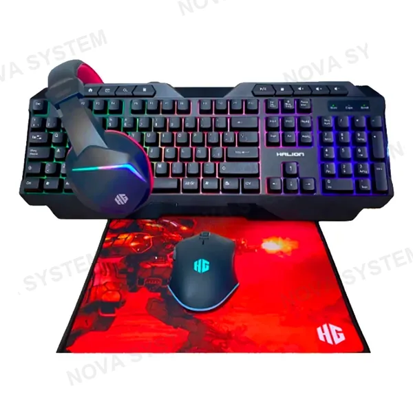 Halion COMBO GAMER 4 EN 1 HALION MERCURY HA-404C TECLADO + MOUSE + AURICULAR
