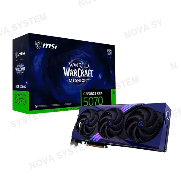 MSI TARJETA DE VIDEO MSI RTX 5070 WORLD OF WARCRAFT MIDNIGHT VOID EDITION