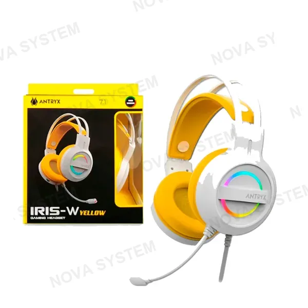 Antryx AUDIFONO C/MICROFONO ANTRYX IRIS-W YELLOW, 7.1 VIRTUAL, USB (AGH-7100W