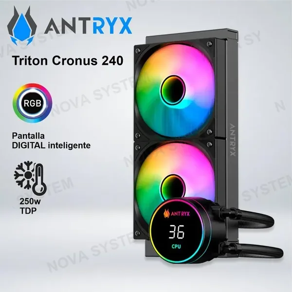 Antryx SISTEMA DE ENFRIAMIENTO LIQUIDO ANTRYX TRITON CRONUS 240 BLACK, ARGB (
