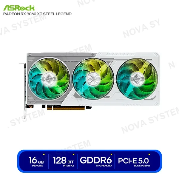 Asrock TARJETA DE VIDEO ASROCK AMD RADEON RX 9060 XT STEEL LEGEND O