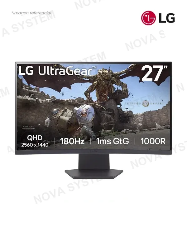LG MONITOR LG ULTRAGEAR 27" 27GS60QC 180HZ 1MS GTG 1000R CURVED