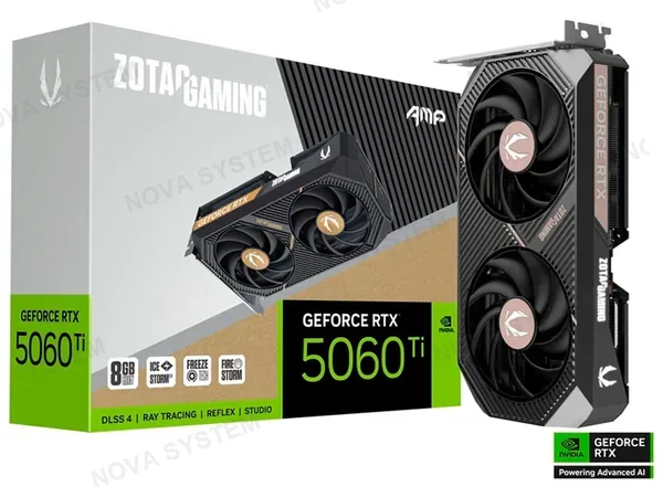 NVIDIA MSI Ventus 3X, Nvidia GeForce RTX™ 5060 Ti, 8GB GDDR7, Triple FAN, Black ( en PC Completa - 100 soles )
