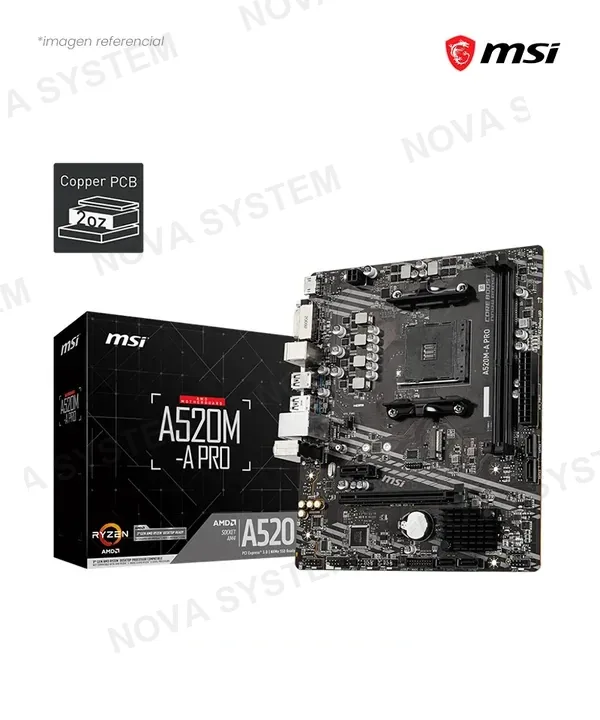 MSI MAINBOARD MSI A520-A, PRO, AM4, DDR4, R2