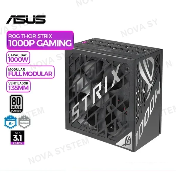 ASUS FUENTE DE PODER ASUS 1000W, ROG STRIX , 80 PLUS PLATINIUM, FULL MODULAR