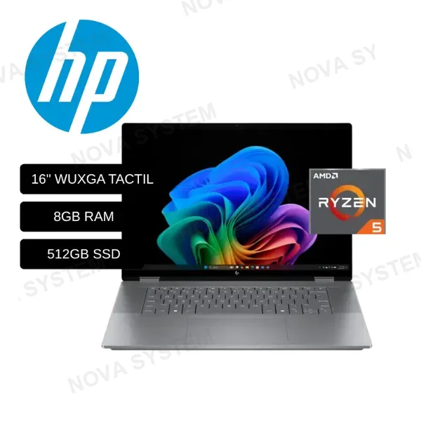 HP LAPTOP HP OMNIBOOK FLIP X 16-BE0003DX (B73U4UA#ABA) AMD RYZEN 5 220/ 8GB RAM/ 512GB SSD/ PANTALLA 16 TACTIL WUXGA / WINDOWS 11