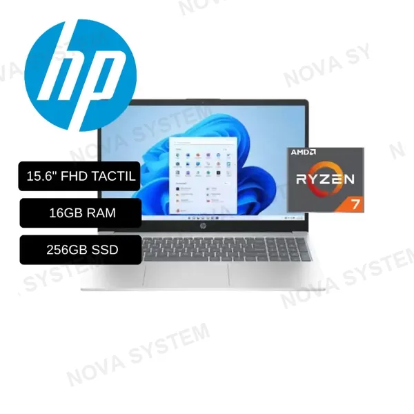 HP LAPTOP HP 15-FC0245DX (B58J6UA#ABA) AMD RYZEN 5 7520U / 16GB RAM/ 256GB SSD/ PANTALLA 15.6 TACTIL/ WINDOWS 11 / AMERICANA