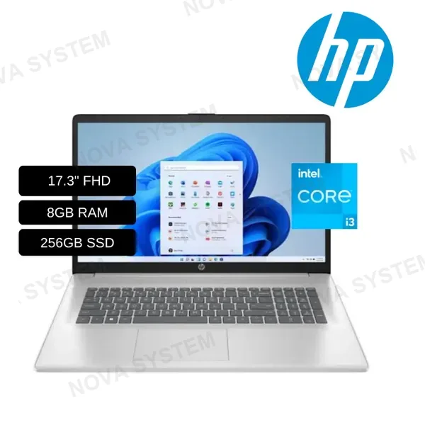 HP LAPTOP HP 17-CN3003DX (B4GX6UAR#ABA) I3-N305 / 8GB RAM/ 256GB SSD/ PANTALLA 17,3 FHD / WINDOWS 11 / AMERICANA