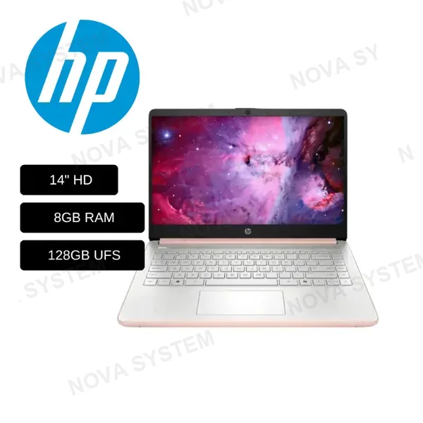 HP LAPTOP HP 14-dq6105dx (D0SN9UA#ABA) INTEL N150 / 4GB RAM/ 128GB UFS / PANTALLA 14 HD / 3 CELDAS/ WINDOWS 11 / AMERICANA / ROSADA