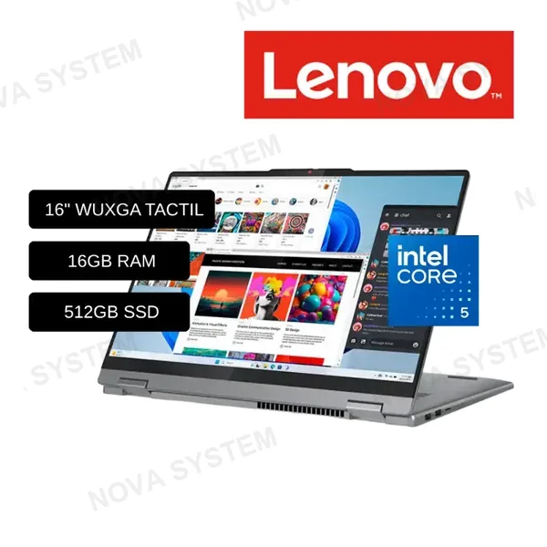 LENOVO LAPTOP LENOVO IDEAPAD 5 2-IN-1 16IRU9 (83DU004VUS) INTEL CORE 5 120U / 16GB RAM/ 512GB SSD/ PANTALLA 16 WUXGA TS/ WINDOWS 11 / AMERICANA