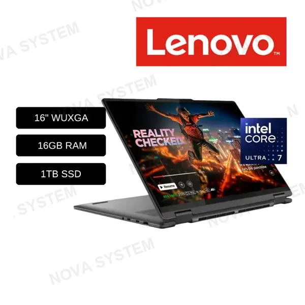 LENOVO LAPTOP LENOVO YOGA 7 2-IN-1 16IML9 (83DL0002US) INTEL CORE ULTRA 7 155U/ 16GB RAM/ 1TB SSD/ PANTALLA 16 WUXGA TS/ WINDOWS 11