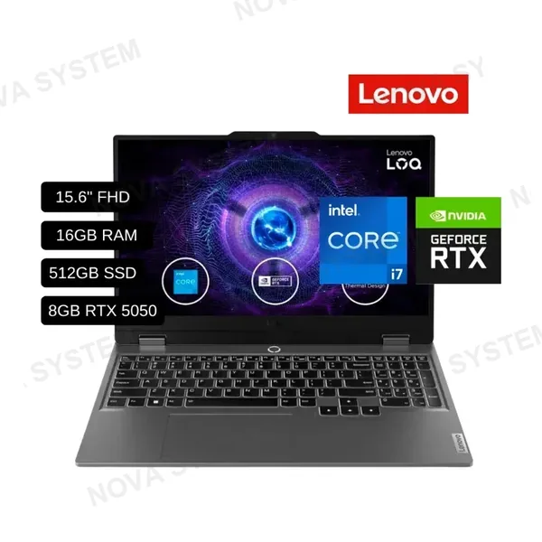 LENOVO LAPTOP LENOVO LOQ 15IRX10 (83JE00Q8LM) I7 13700HX / 16GB RAM / 512GB SSD / 8GB RTX5050 / PANTALLA 15.6