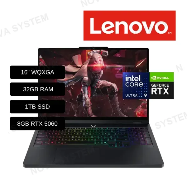 LENOVO LAPTOP LENOVO GAMER LEGION 5 16IAX10 (83NX0000US) ULTRA 9 275HX/ 32GB RAM/ 1TB SSD/ 8GB RTX 5060/ PANTALLA 16" WQXGA/ WINDOWS 11/ AMERICANA