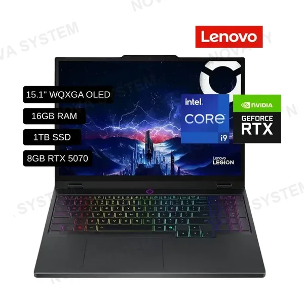 LENOVO LAPTOP LENOVO LEGION 5 15IRX10 (83LY0007US) INTEL CORE I9-14900HX / 16GB DDR5 / 1TB SSD/ 8GB RTX5070 / PANTALLA 15.1 WQXGA OLED/ WINDOWS 11