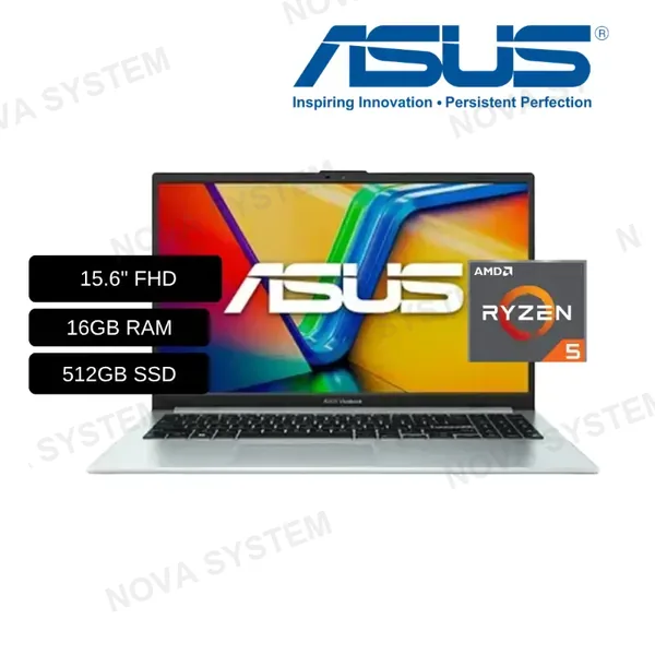 ASUS LAPTOP ASUS VIVOBOOK GO 15 E1504FA-BQ2937 AMD RYZEN 5 40 / 16GB RAM/ 512GB SSD/ PANTALLA 15,6 FHD/ FREEDOS/ LATINA