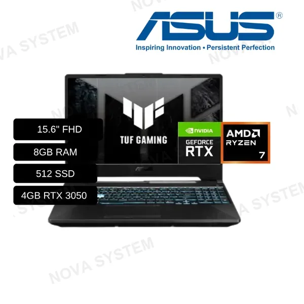 ASUS LAPTOP ASUS GAMER FA506NCQ-HN012W AMD RYZEN 7 170/ 8GB RAM/ 512GB SSD/ 4GB RTX 3050/ PANTALLA 15.6 FHD/ WINDOWS 11/ LATINA