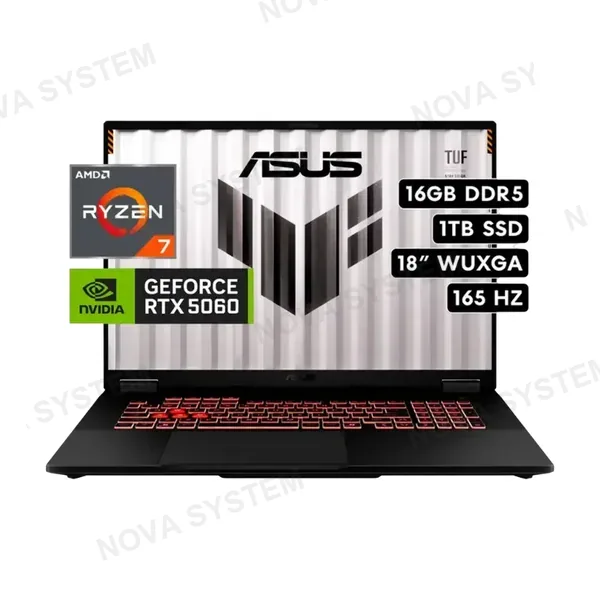 ASUS LAPTOP ASUS FA808UM-IS74 AMD RYZEN 7 260 /16GB RAM/ 1TB SSD/ 8GB RTX 5060/ WINDOWS 11 HOME / PANTALLA 18 WUXGA