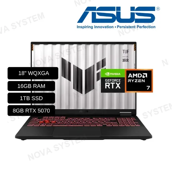 ASUS LAPTOP ASUS GAMER FA808UP-NS74 AMD RYZEN 7 260 /16GB RAM/ 1TB SSD/ 8GB RTX 5070/ WINDOWS 11 HOME / PANTALLA 18 WQXGA