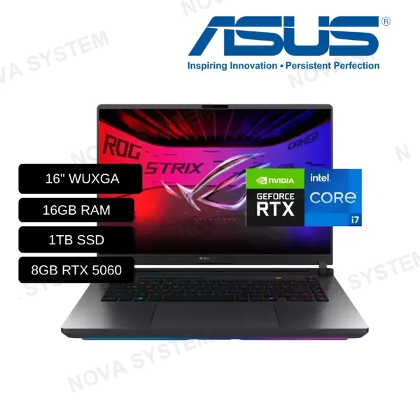 ASUS LAPTOP ASUS ROG STRIX G615JMR-AS74 INTEL CORE I7-14650HX/ 16GB RAM/ 1TB SSD/ 8GB RTX 5060/ PANTALLA 16 WUXGA / WINDOWS 11 / AMERICANA