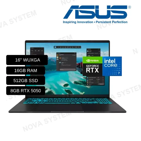 ASUS LAPTOP ASUS GAMER V3607VH-TK132W INTEL CORE 7 240H / 16GB RAM/ 512GB SSD/ 8GB RTX 5050/ PANTALLA 16 WUXGA/ WINDOWS 11